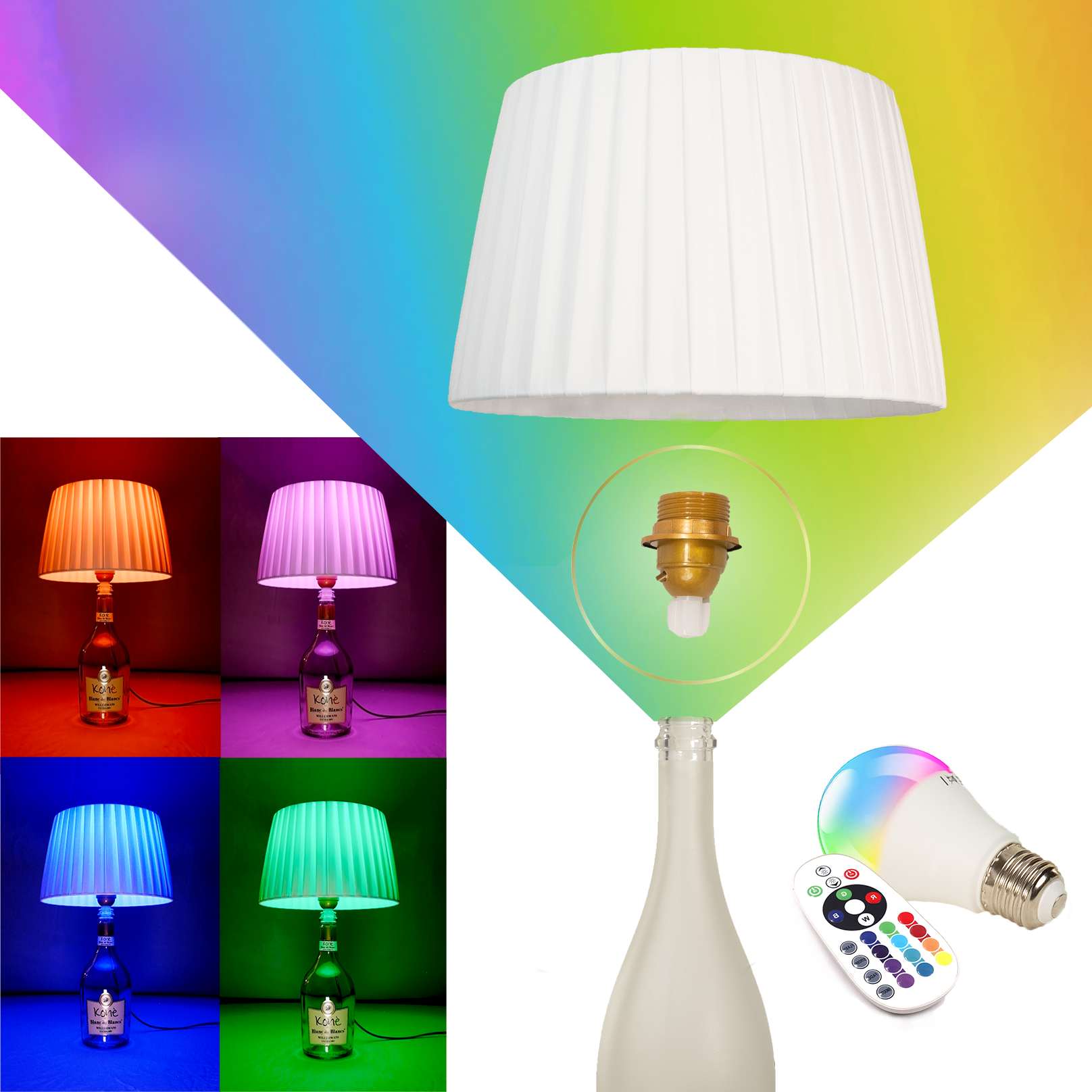 Kit Da Bottiglia a Lampada Multicolore – Imperato Illuminazione: Maestri  dei Paralumi Artigianali