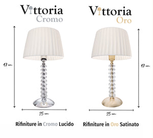 Vittoria Cromo: Lampada in Cristallo Vero