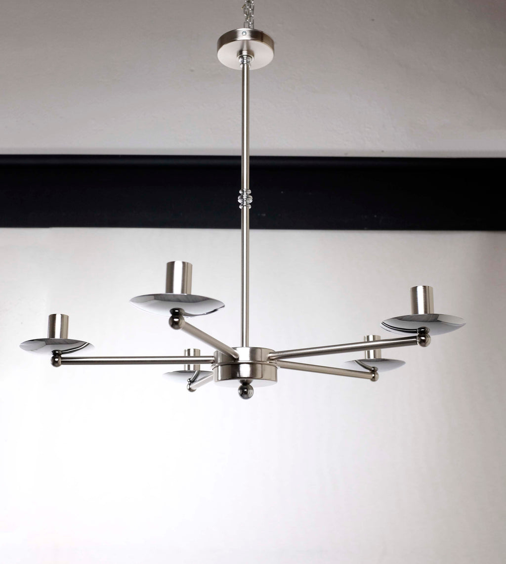 N.100 Lampadario Moderno Cromo Satinato