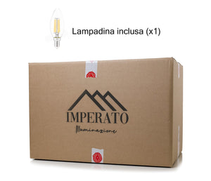 Lampadario con Paralume Avorio e Montatura bagno oro